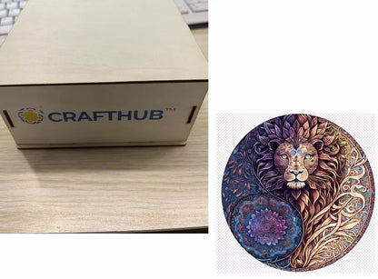 Animal Puzzle Craft Hub A3 Size Wooden Box for puzzle storage and organization