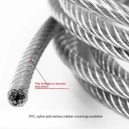 304 stainless steel anti-theft wire rope with double-twist structure and core diameters from 0.8mm to 12mm for security applications