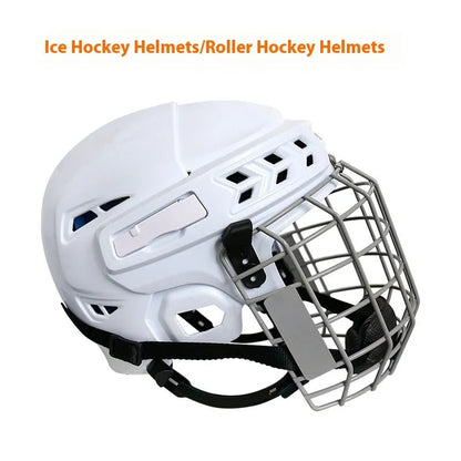 Ice hockey helmet with carbon steel face mask and cushioned lining for head protection in sports