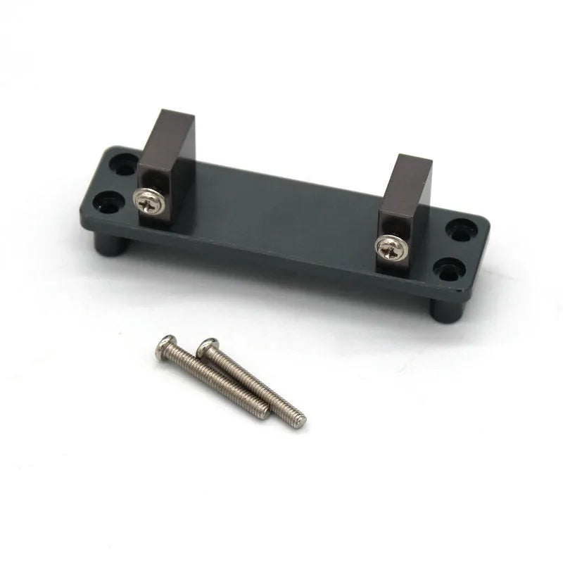 Alloy military-style remote control car accessories including grey front bar, beam, axles, and black tyres
