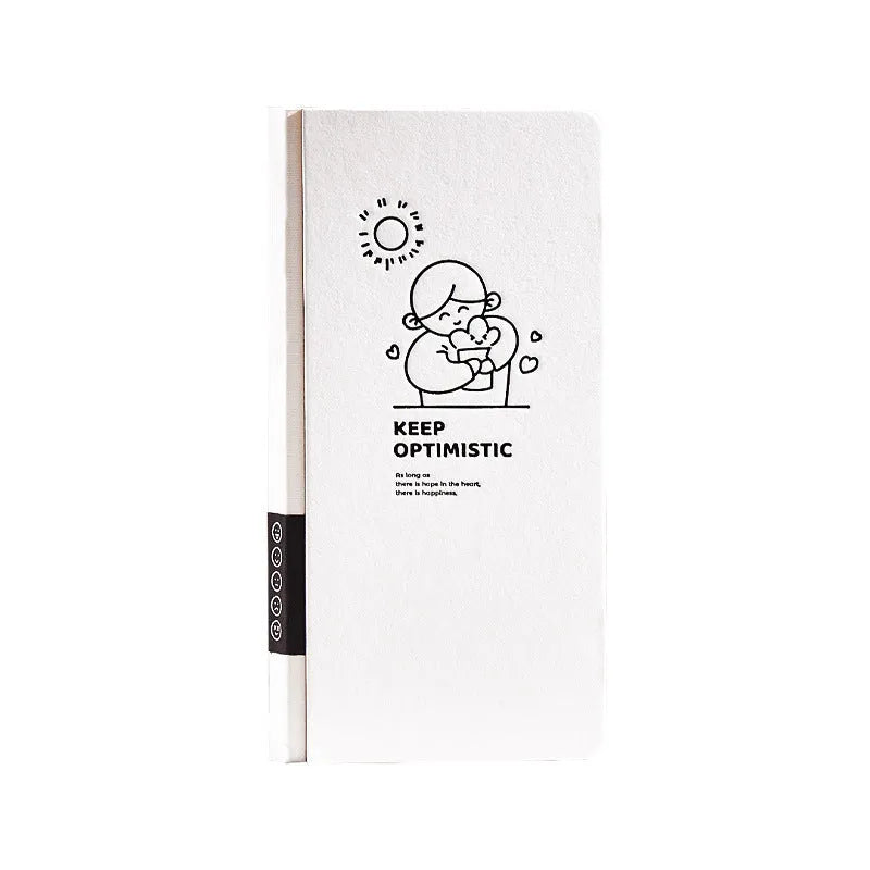 Plaid grid notebook with paper cover, 14.8 x 21 cm, includes vinyl stickers for customisation