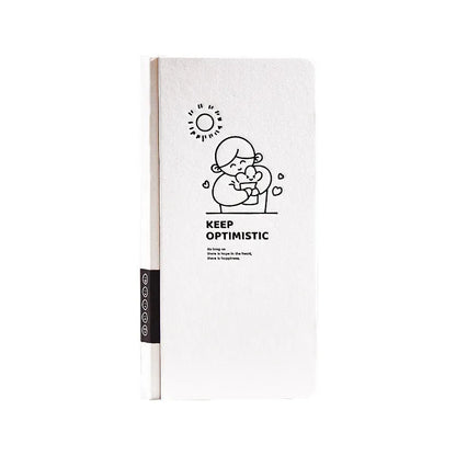 Plaid grid notebook with paper cover, 14.8 x 21 cm, includes vinyl stickers for customisation