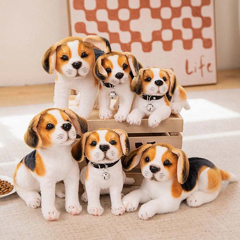 Simulation Husky plush toy in sitting posture measuring 25cm height