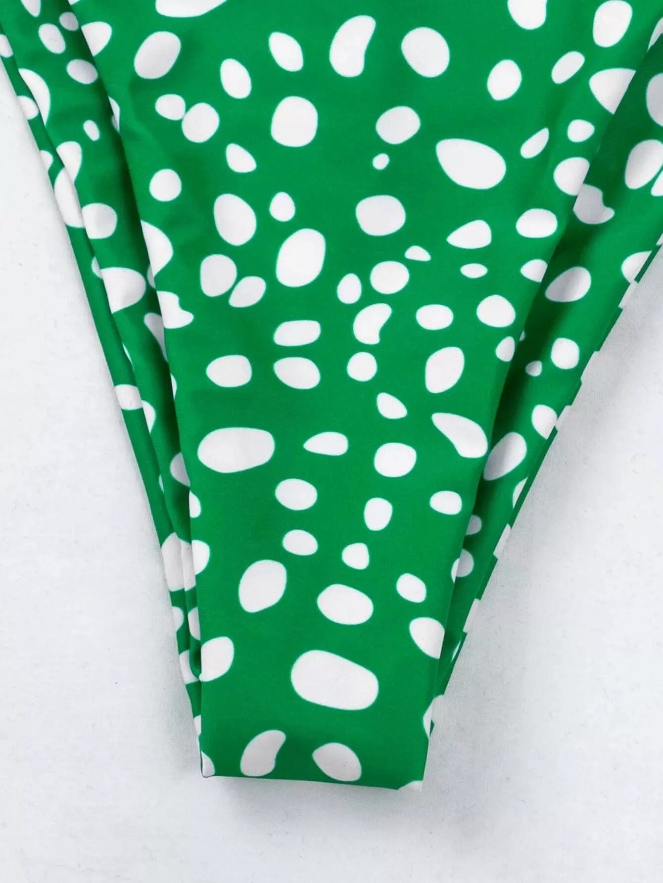 Women's green and purple split swimsuit bikini made from durable polyester