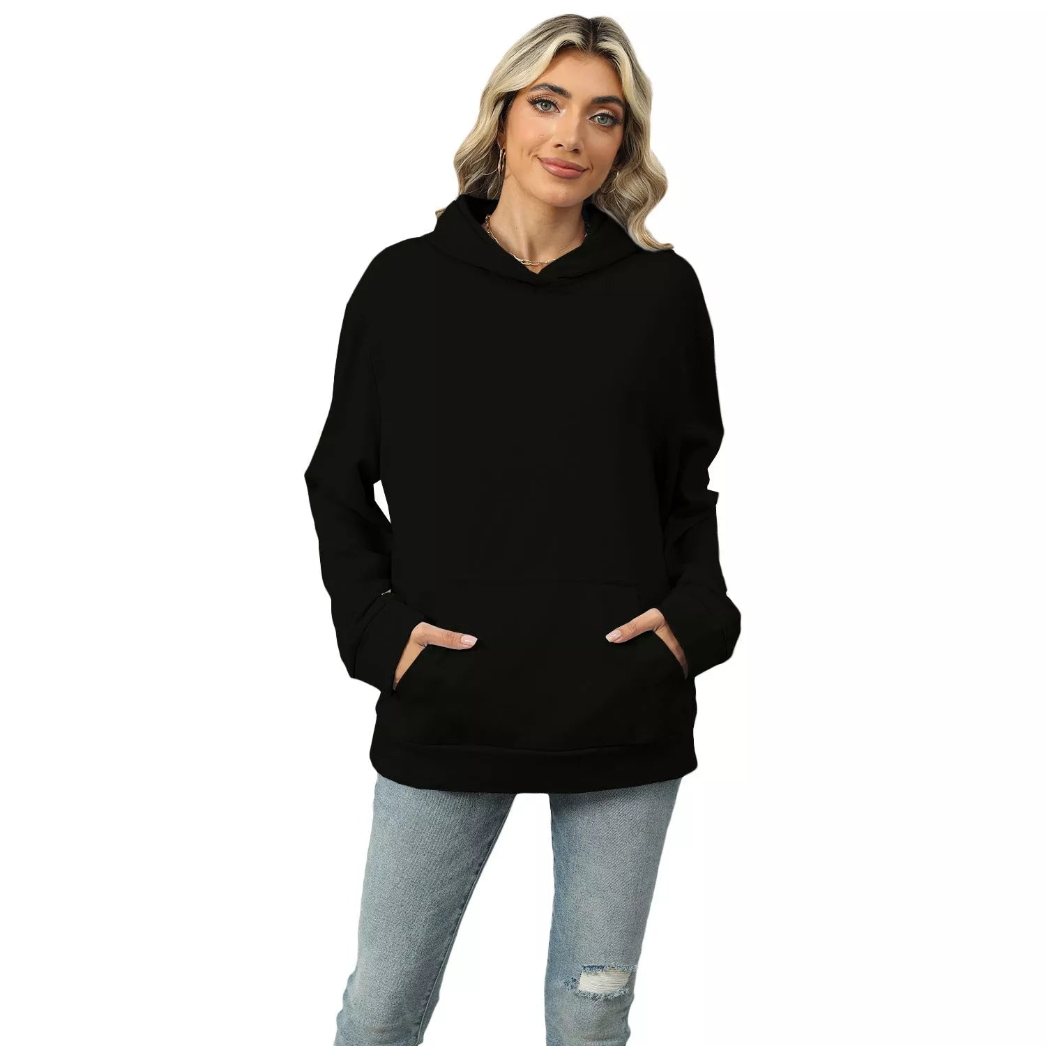 Casual Hooded Pocket Sweatshirt for Women in various colors