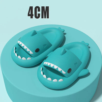 Cozy cartoon shark-themed slippers with anti-slip sole for indoor and outdoor wear