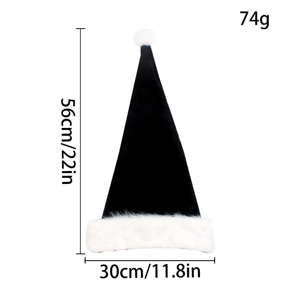 Christmas plush hat in white and black or red and black colour combinations