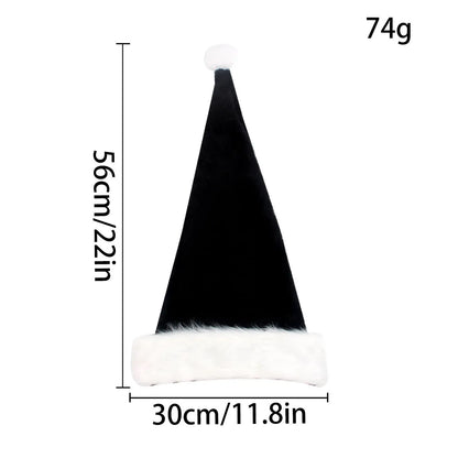 Christmas plush hat in white and black or red and black colour combinations