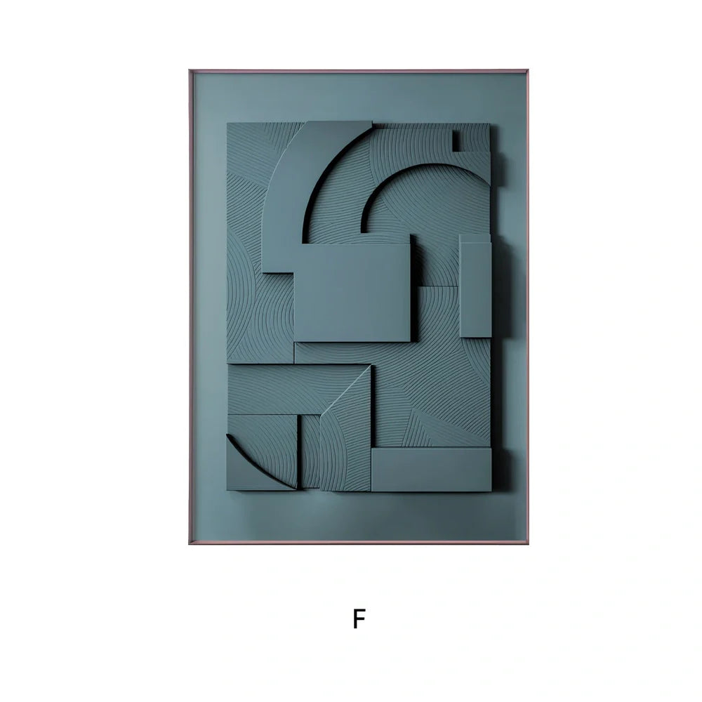 Frameless three-dimensional abstract geometric Morandi canvas hanging painting, sizes 10x15cm to 60x90cm, 59-138g weight