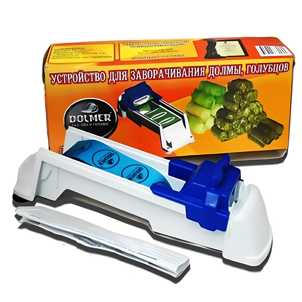 Blue vegetable roll meat roller measuring 36cm with food-safe plastic construction for creating vegetable-wrapped meat portions