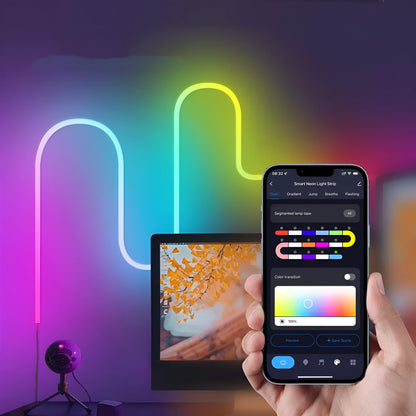 Graffiti Smart WiFi LED Neon Bar strip light in 3m or 5m length, 144W, IP68 waterproof, with remote control and power cord.