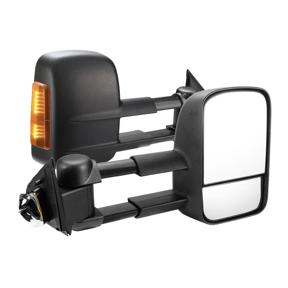 Black electric exterior rear vision mirror for Nissan NP300 D23.