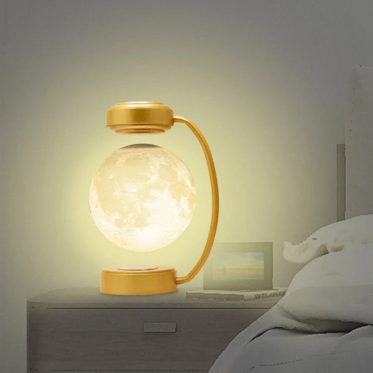 Magnetic Levitating Moon Lamp with Floating Ball, Trichromatic Lighting, and Wireless Design for Mesmerizing Home and Office Decor