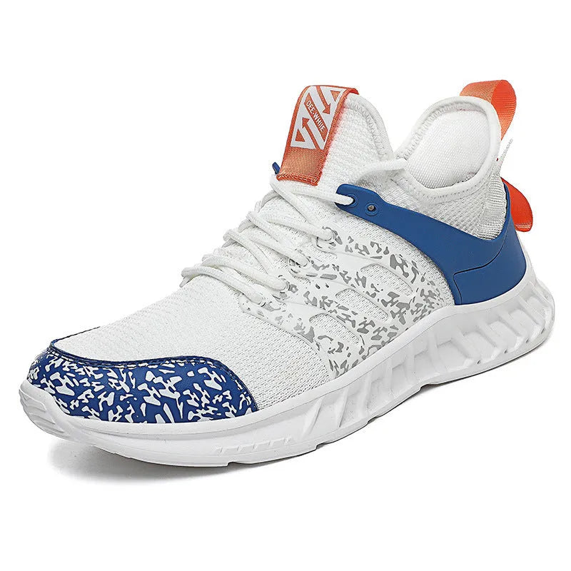 Flying woven mesh sneakers with rubber sole in black, sky blue or white blue, sizes 39 to 46