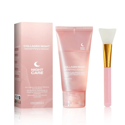 75ml collagen night sleep facial mask with application brush for overnight skincare