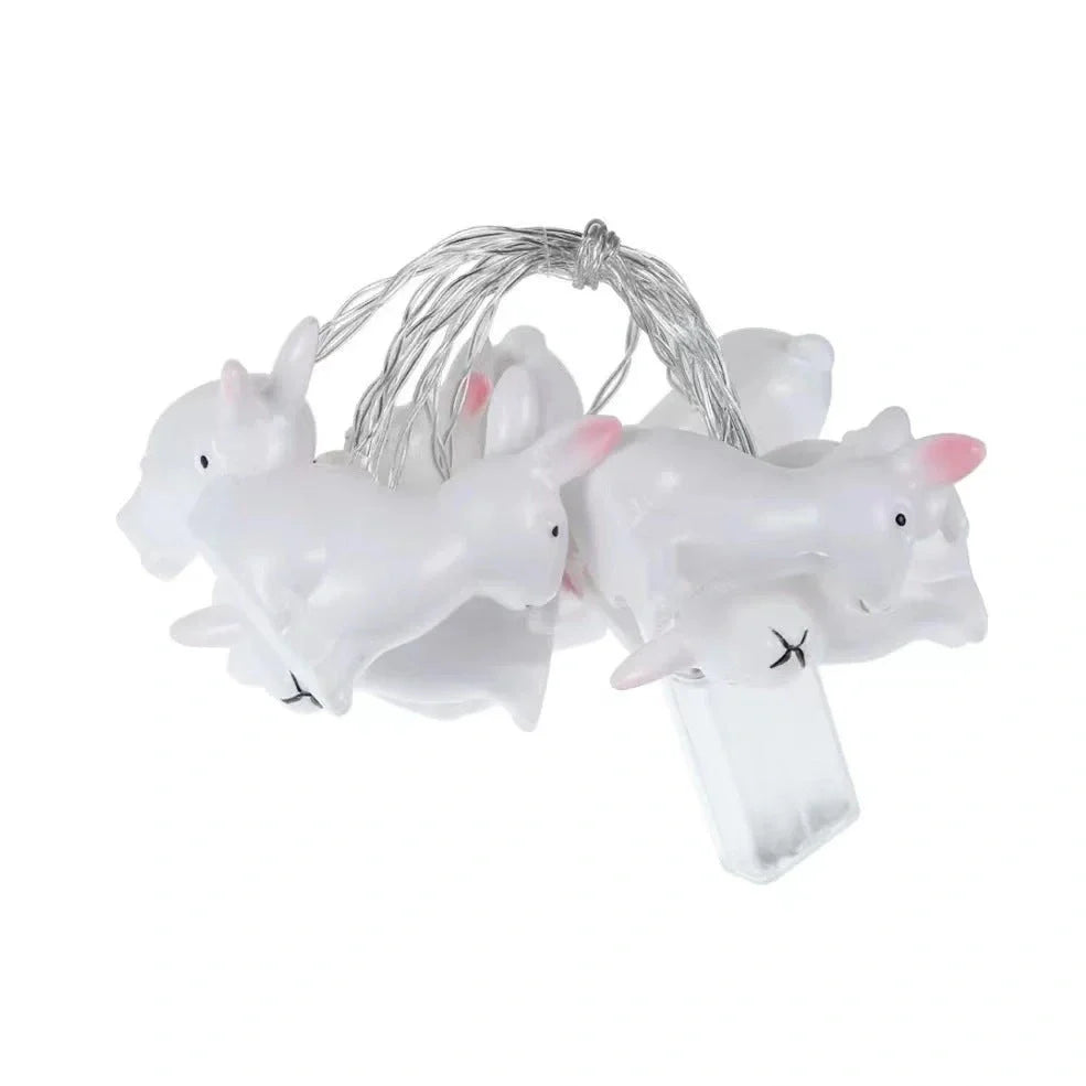 Easter plastic egg lamp with 10 warm white LED bulbs on 1.5m cord with dimming control