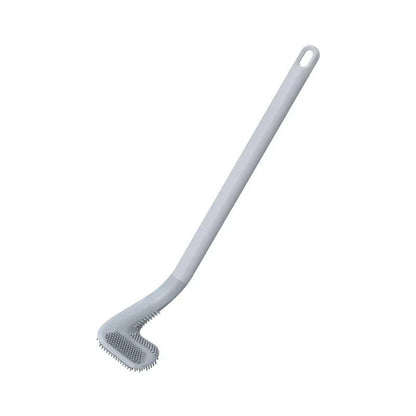 Wall-mounted toilet brush with flexible silicone bristles for easy, effective bathroom cleaning