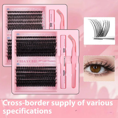 DIY single cluster false eyelashes showing individual artificial fibre clusters for custom placement