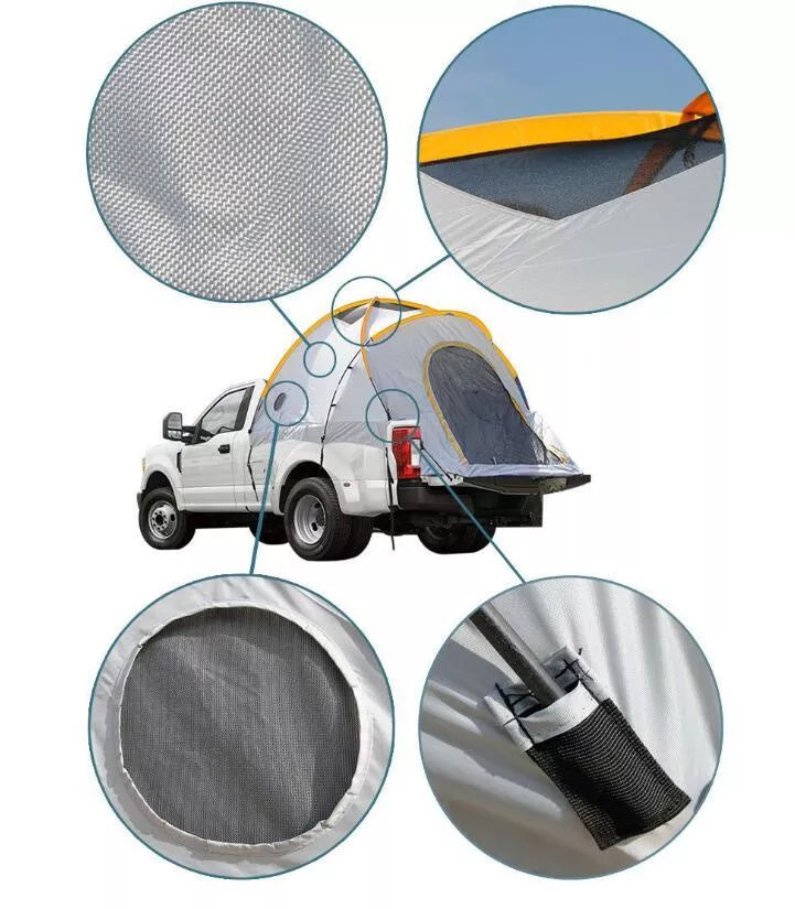 Gray multi-function tent for car rear box, spacious shelter for outdoor adventures