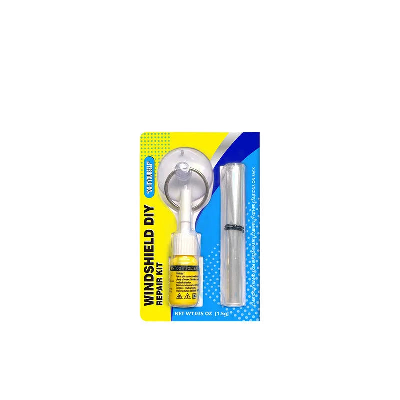 Car windshield crack repair tool with plastic construction and broken glass corrector for DIY chip repair