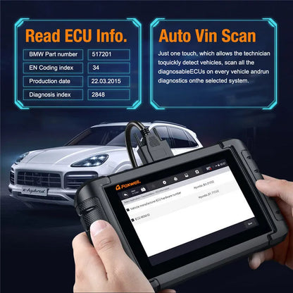 NT809 automotive diagnostic scanner with main unit, diagnostic cable and OBDII adapter for full system vehicle detection