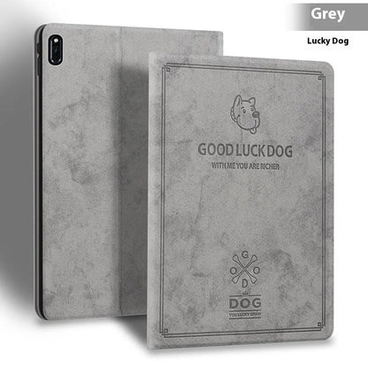 iPad protective case with soft TPU leather shell in clamshell design showing front and back coverage