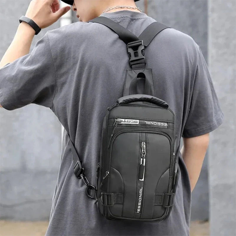 Versatile Crossbody Bag for Men with Multifunctional Design, Nylon Construction, and Dedicated Interior Pockets