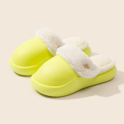 Winter warm slippers with non-slip EVA sole and baotou big head design in various colors