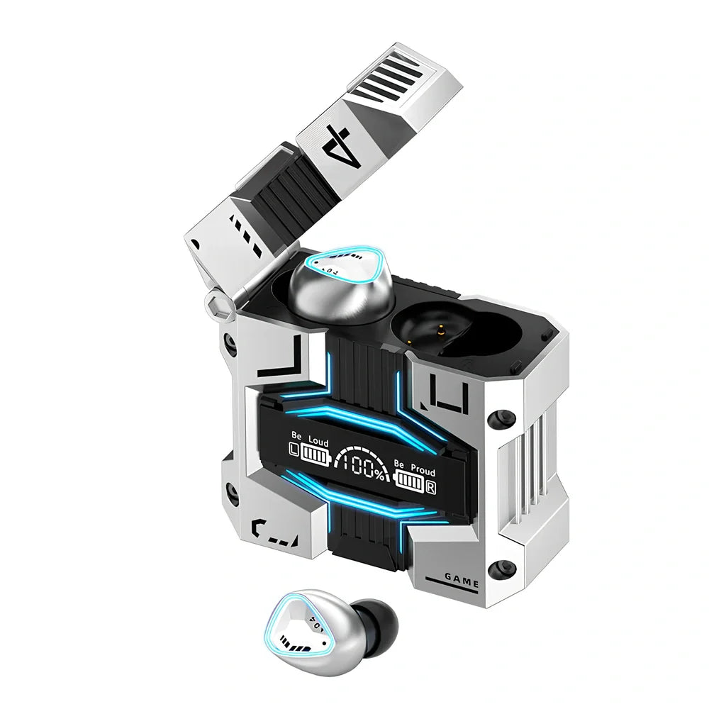 Wireless Bluetooth gaming headset with 120-hour battery and CVC8.0 noise cancellation in grey or silver