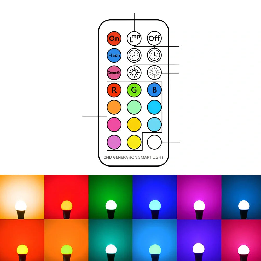 Smart RGB remote control folding floor lamp with adjustable 1520mm height and fabric shade