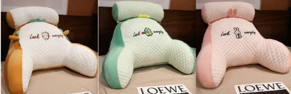 Reading lumbar support cushion in 60x40cm and 70x50cm sizes with embroidery design