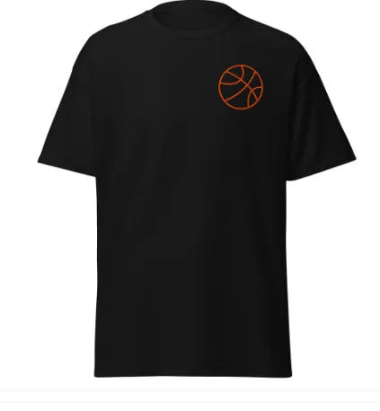 Men's maroon short-sleeved T-shirt with a ball pattern, made from thin polyester mesh fabric.