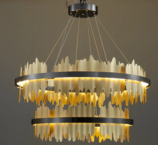 Italian minimalist iron pendant lamp with organic glass shade in black finish, adjustable height mechanism