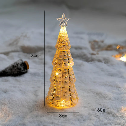 Cloth Christmas decoration models including battery-powered old man and tree for table and window use, 10-20cm height