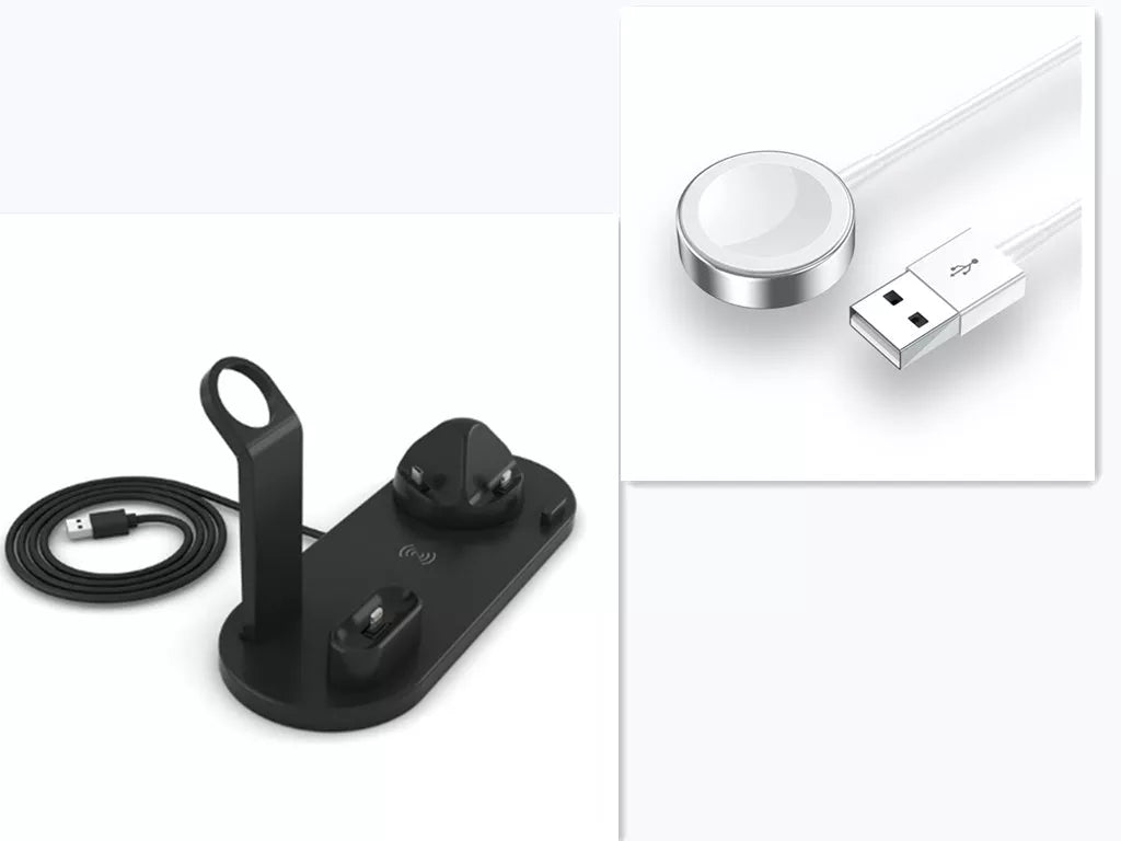 360-degree rotatable wireless charger stand with fast 10W charging for iPhone and Samsung devices