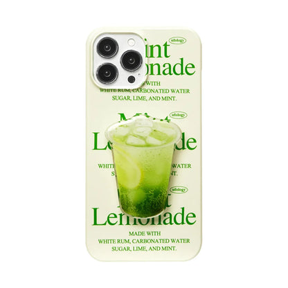 Yellow lemon print on a slim black TPU protective case for an iPhone.