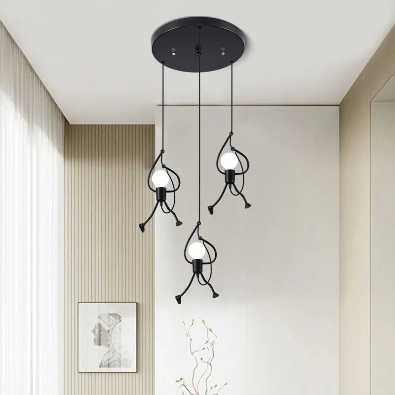 Small iron chandelier pendant light in modern simplicity style for restaurant cafe and clothing store decoration