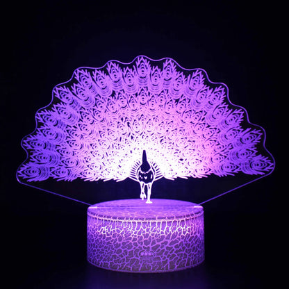 Acrylic 3D touch USB table lamp with colourful lighting on 9.5cm by 4cm ABS base