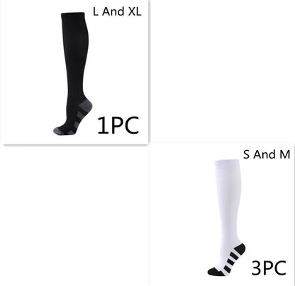Athletic compression socks with three-bar design for men and women