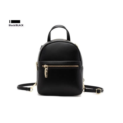 Soft PU mini backpack in multiple colours showing three-dimensional outer pockets and street style design.