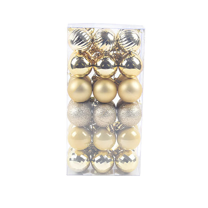 36 Christmas decoration balls in 16 colours with 4cm diameter spherical design