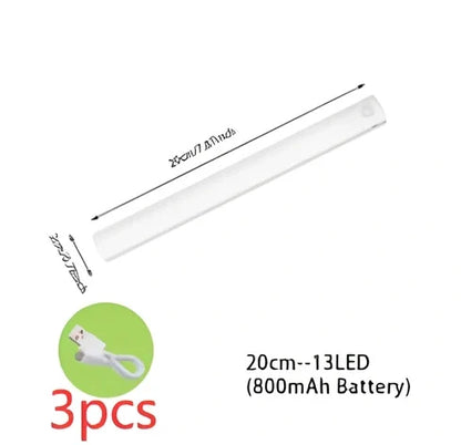 Stainless steel wireless LED motion sensor night light with magnetic wall mounting