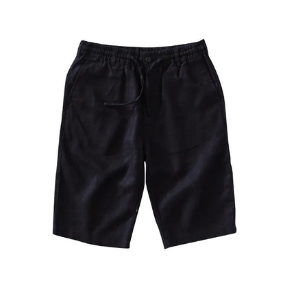 Man's loose-fit linen capri trousers in light colour for casual summer wear