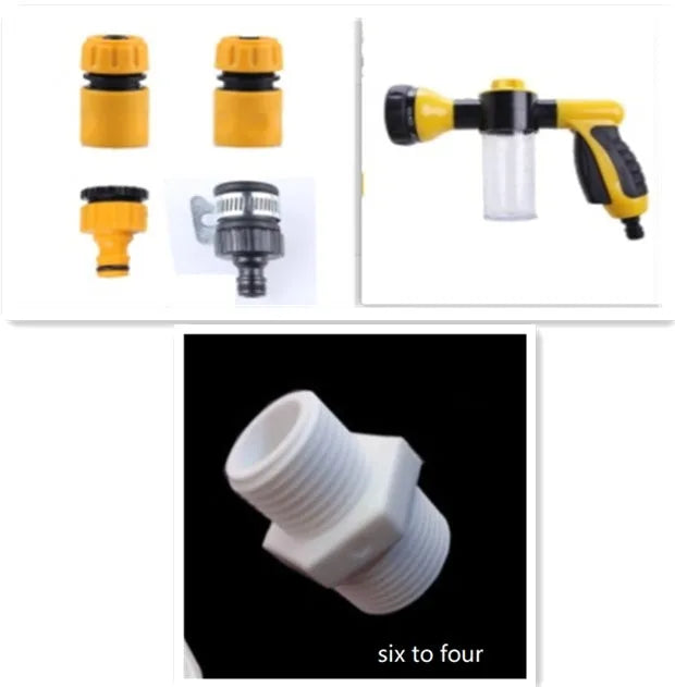 Green high-pressure foam spray gun with adjustable nozzle for car and household cleaning