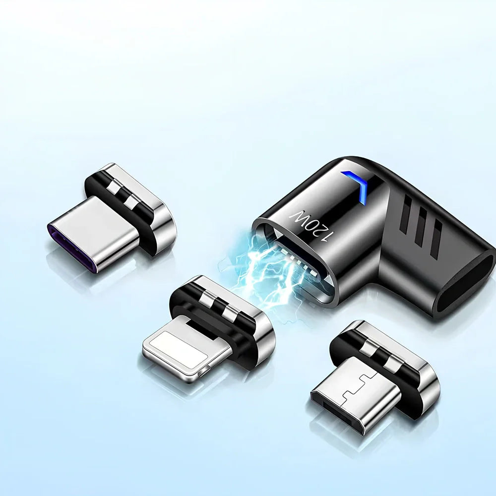 Dark grey elbow magnetic adapter showing 90-degree design and magnetic connection interface