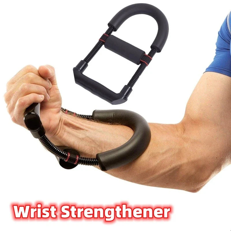 Adjustable hand grip strengthener with foam handle and spring steel components for wrist, forearm, and arm workout