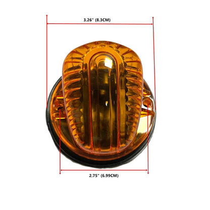 Yellow LED roof cab light kit for vehicles with PC lens, 83mm diameter, and installation components