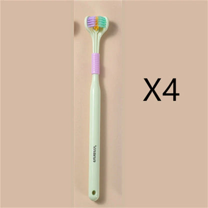 Soft Bristle Tri-Angle Toothbrush with customizable features for deep cleaning and travel convenience