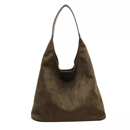Women's one-shoulder underarm bag in suede material, available in multiple colors