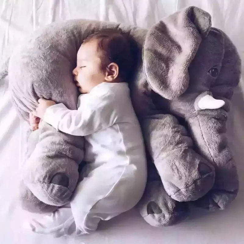 Soft elephant plush toy pillow shell for baby sleep comfort in multiple colors